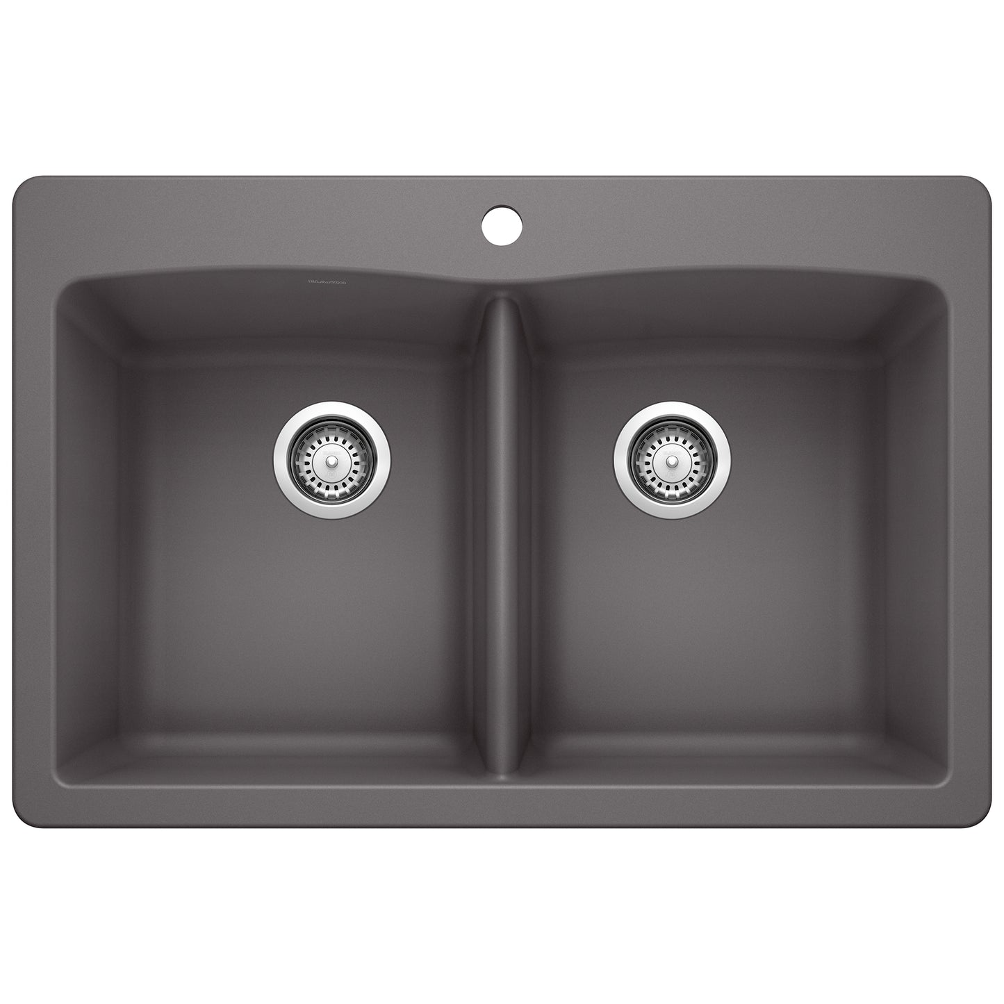 BLANCO 441466 Diamond Diamond SILGRANIT 33" 50/50 Double Bowl Dual Mount Kitchen Sink - Cinder in Cinder