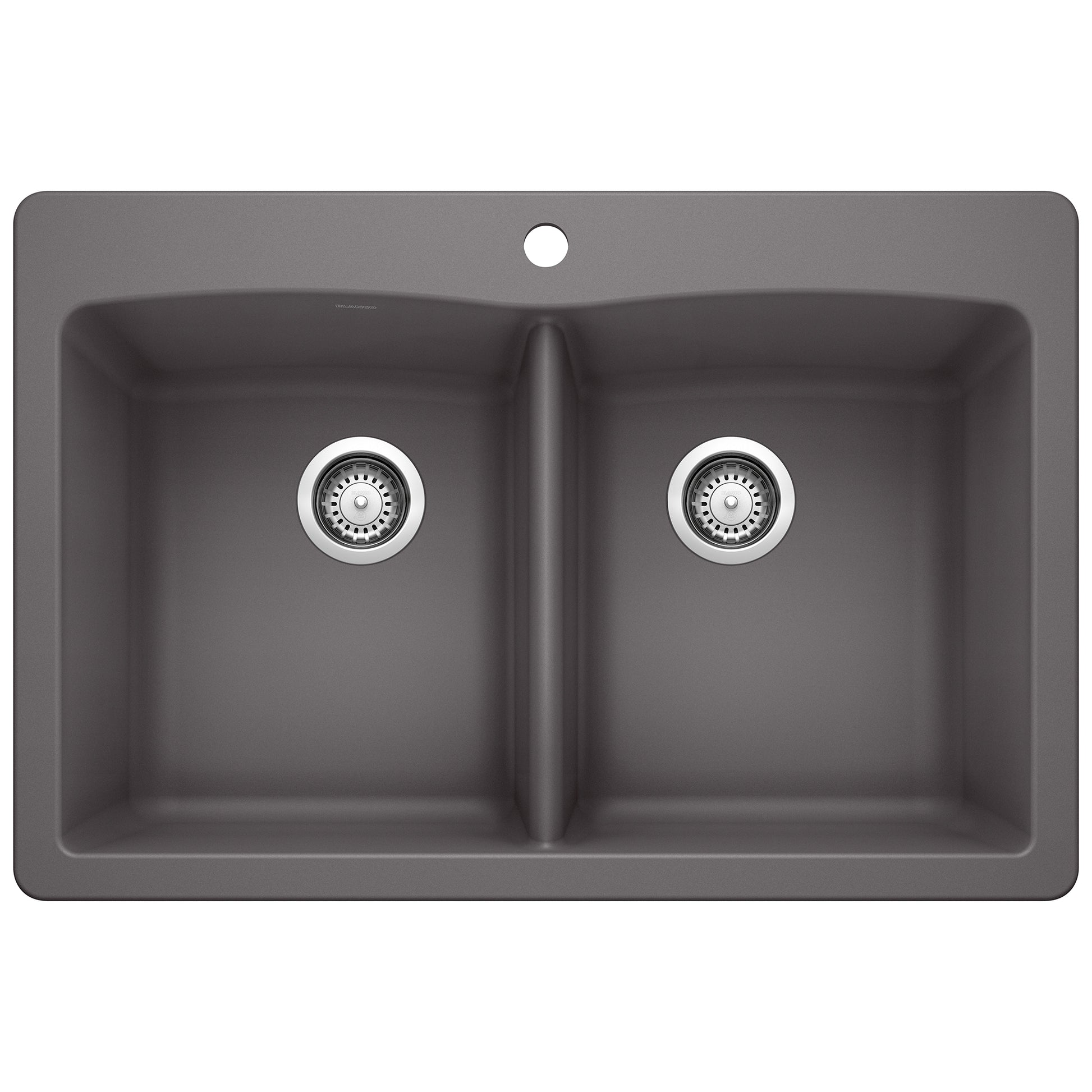 BLANCO 441466 Diamond Diamond SILGRANIT 33" 50/50 Double Bowl Dual Mount Kitchen Sink - Cinder in Cinder