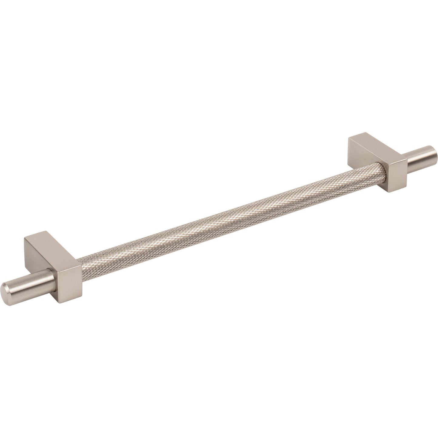 JEFFREY ALEXANDER 598-192SN Larkin Knurled Center 192 mm Center-to-Center Bar Pull - Satin Nickel