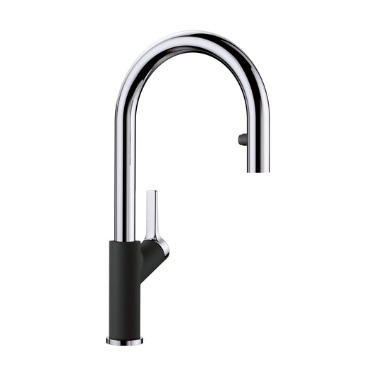 BLANCO 526398 Urbena Urbena Pull-Down Dual-Spray Kitchen Faucet - Chrome/Coal Black in Chrome/Coal Black