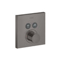 AXOR 36715341 ShowerSelect Thermostatic Trim Square for 2 Functions - Brushed Black Chrome