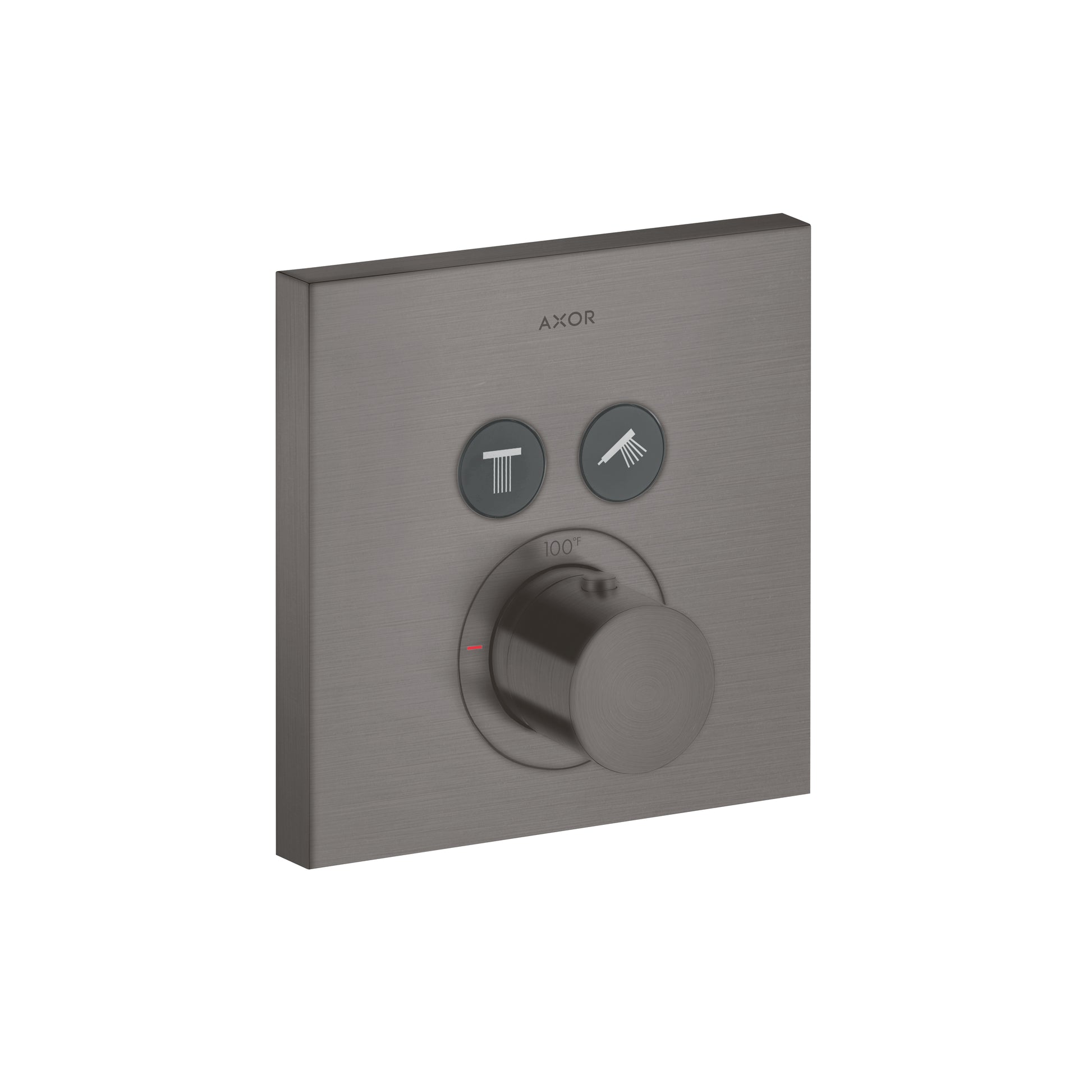 AXOR 36715341 ShowerSelect Thermostatic Trim Square for 2 Functions - Brushed Black Chrome