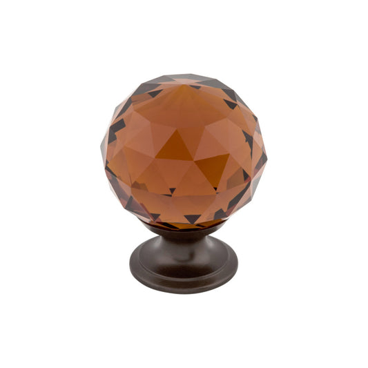 TOP KNOBS TK122ORB Wine Crystal 1 3/8" Diameter Round Knob - Oil Rubbed Bronze