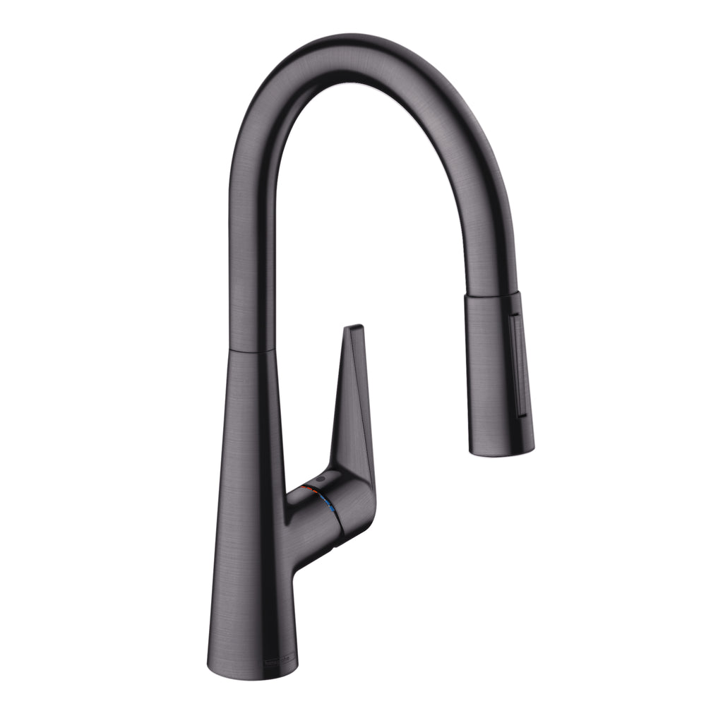 HANSGROHE 72813341 Talis S HighArc Kitchen Faucet, 2-Spray Pull-Down, 1.75 GPM - Brushed Black Chrome