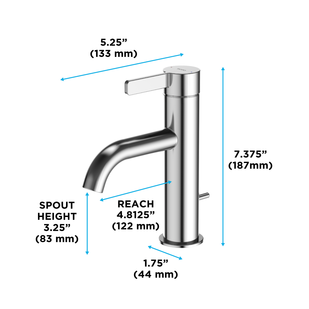 TOTO TLG11301U#BN GF Series 1.2 GPM Single Handle Bathroom Sink Faucet with COMFORT GLIDE Technology and Drain Assembly , Brushed Nickel