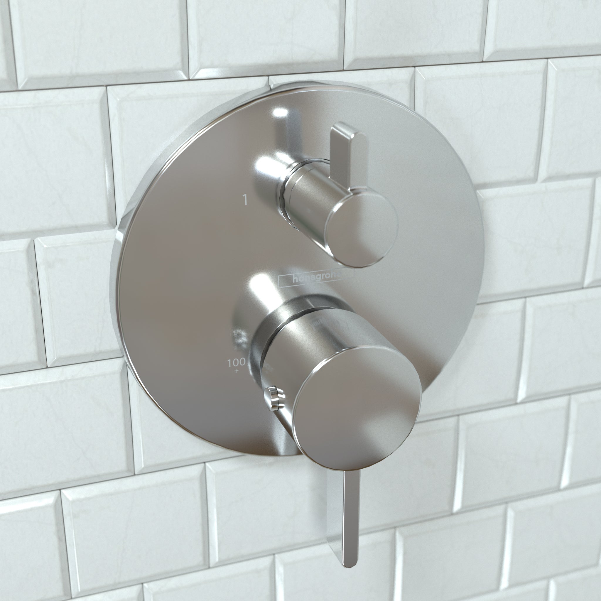 HANSGROHE 04230000 Ecostat Thermostatic Trim S with Volume Control - Chrome