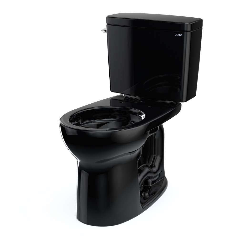TOTO CST775CEF#51 Drake Two-Piece Round 1.28 Gpf Universal Height Tornado Flush Toilet With Cefiontect - Ebony