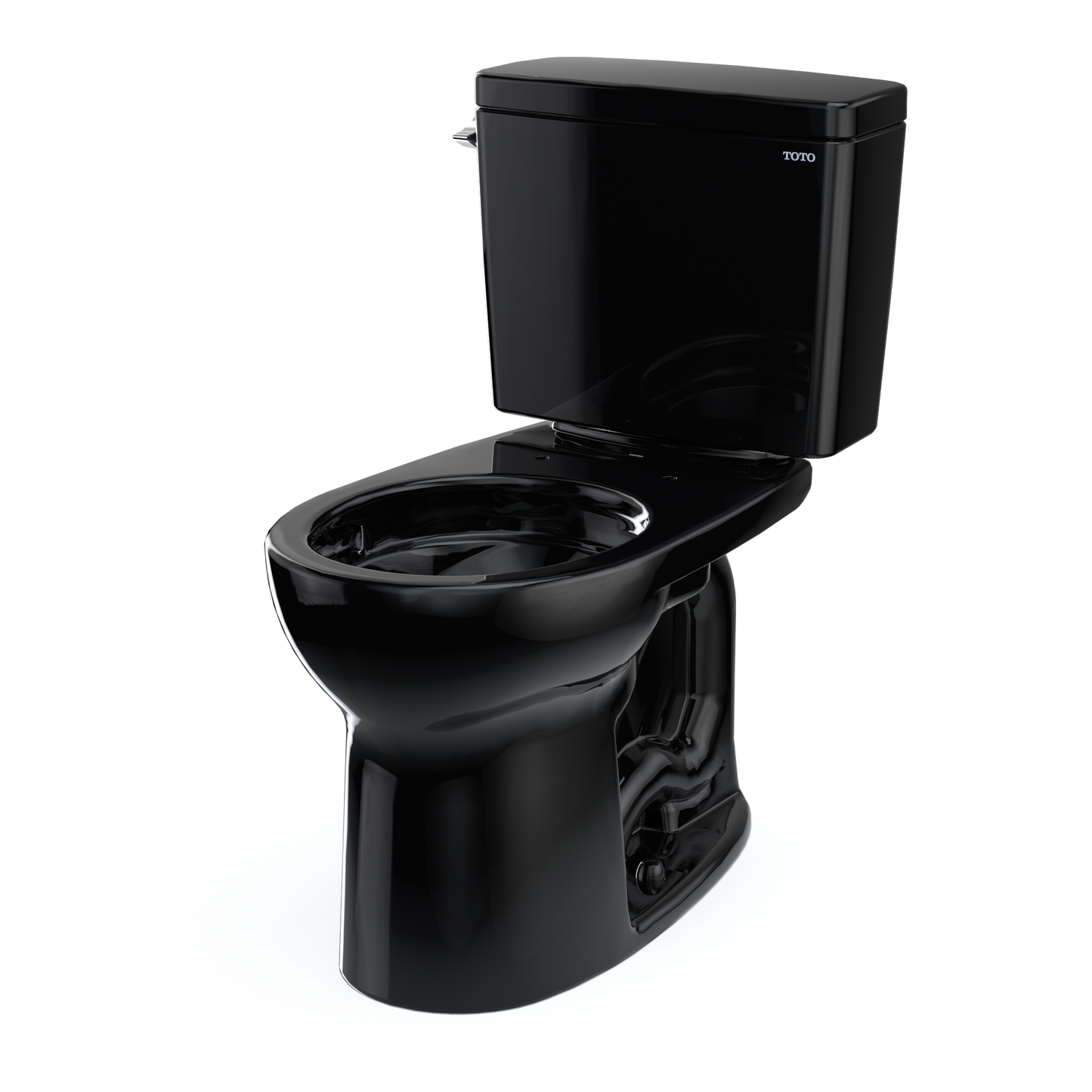 TOTO CST775CEF#51 Drake Two-Piece Round 1.28 Gpf Universal Height Tornado Flush Toilet With Cefiontect - Ebony