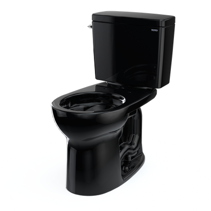TOTO CST775CEF#51 Drake Two-Piece Round 1.28 Gpf Universal Height Tornado Flush Toilet With Cefiontect - Ebony