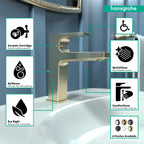 HANSGROHE 32506141 Metropol Single-Hole Faucet 110 with Lever Handle and Pop-Up Drain, 1.2 GPM - Brushed Bronze