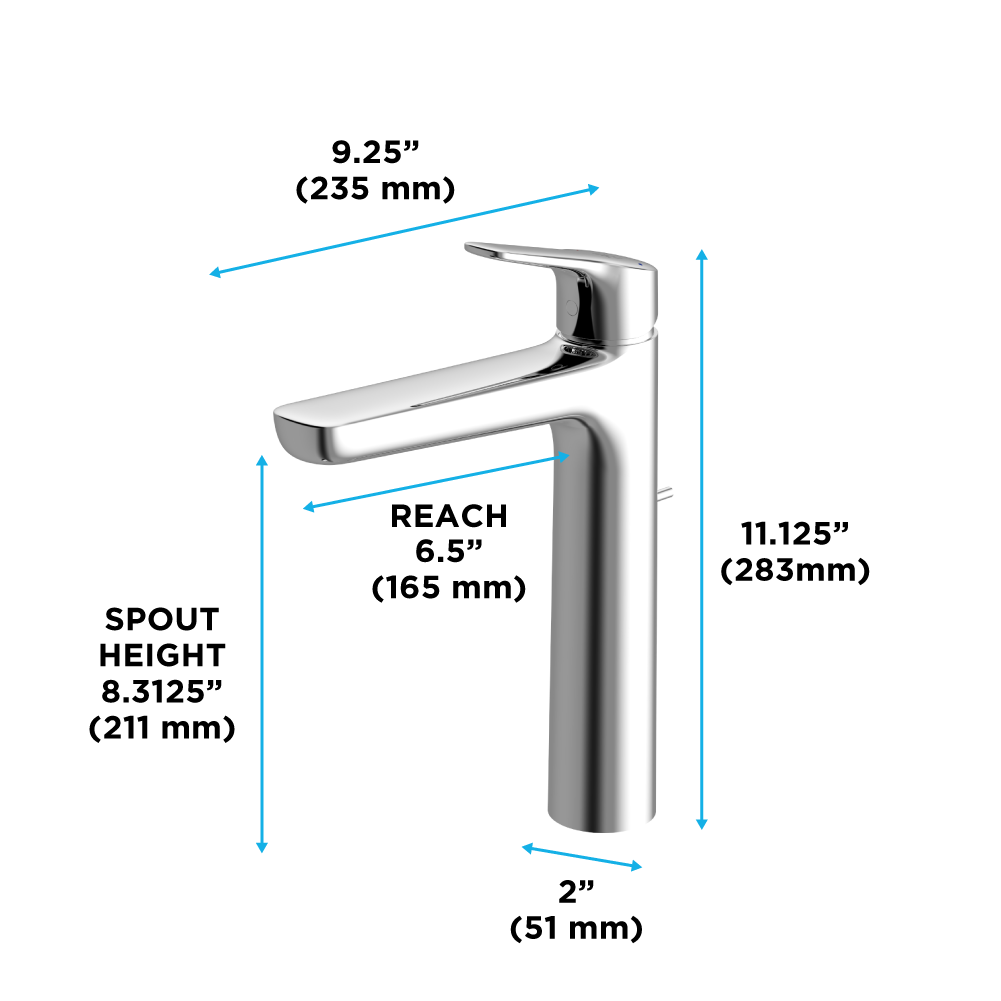 TOTO TLG03305U#BN GS Series 1.2 GPM Single Handle Bathroom Faucet for Vessel Sink with COMFORT GLIDE Technology and Drain Assembly , Brushed Nickel