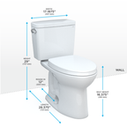 TOTO MS776124CEG#01 Drake Two-Piece Elongated 1.28 Gpf Tornado Flush Toilet With Cefiontect And Softclose Seat - Cotton White
