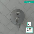 HANSGROHE 04447340 Ecostat Pressure Balance Trim S with Diverter - Brushed Black Chrome