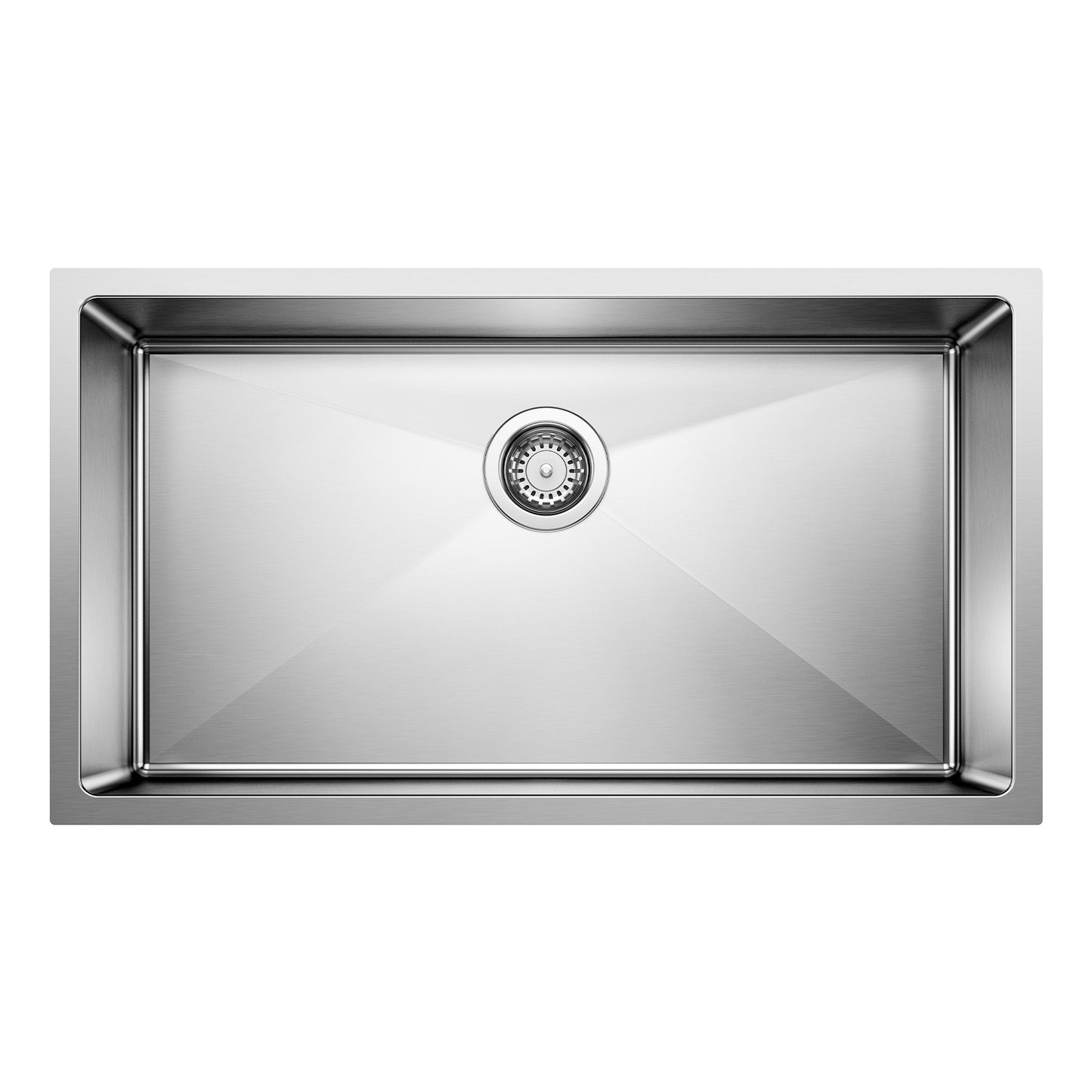 BLANCO 443148 Quatrus Quatrus R15 32" Super Single Bowl Undermount Stainless Steel Kitchen Sink in Satin Polish