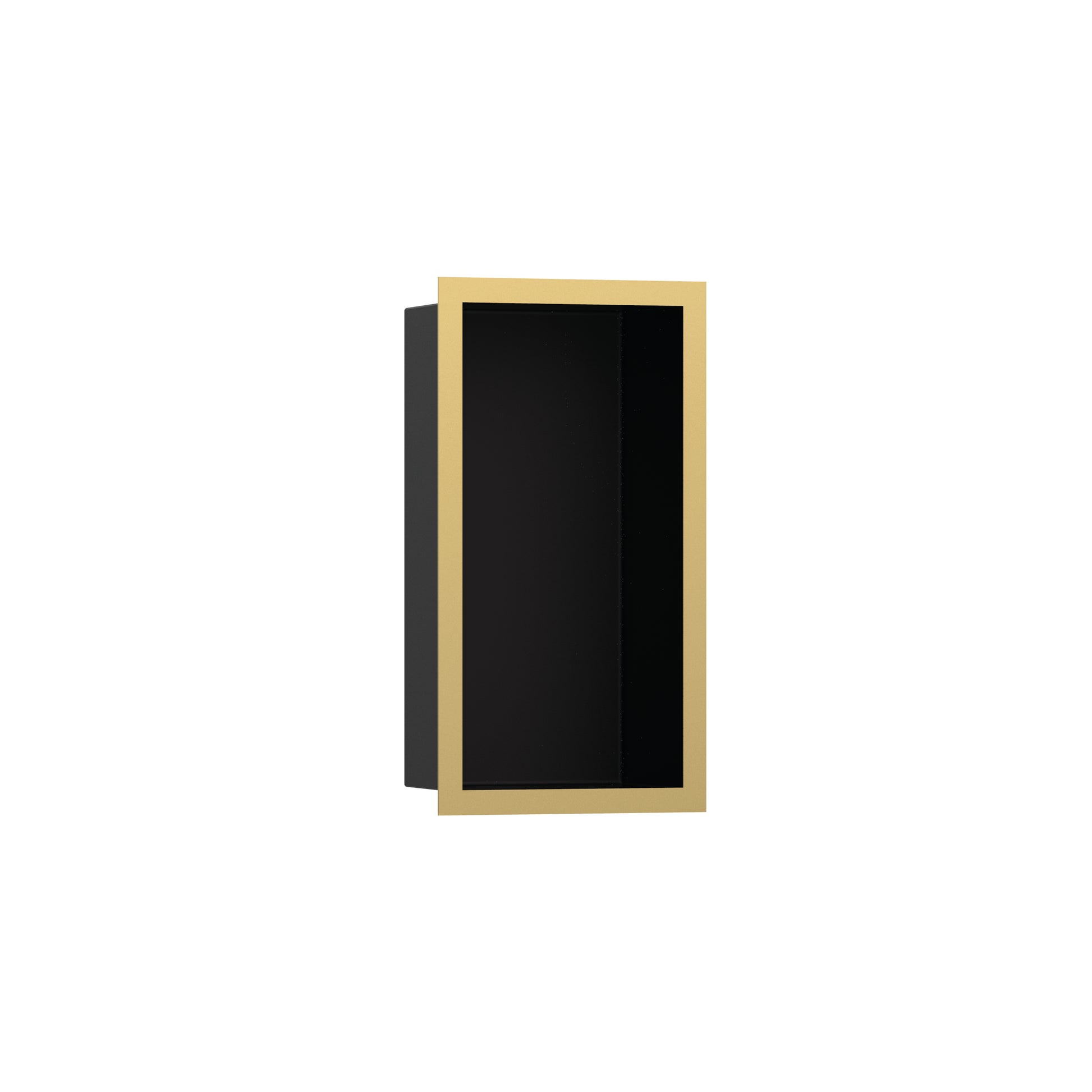 HANSGROHE 56095990 XtraStoris Individual Wall Niche Matte Black with Design Frame 12"x 6"x 4" in Polished Gold Optic