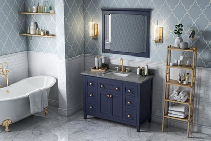 JEFFREY ALEXANDER VKITCHA48BLBOR 48" Hale Blue Chatham Vanity, Boulder Cultured Marble Vanity Top, undermount rectangle bowl - Hale Blue