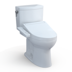 TOTO MW4543074CUFG#01 Washlet+ Drake Ii 1G Two-Piece Elongated 1.0 Gpf Toilet And Washlet+ C2 Bidet Seat - Cotton White