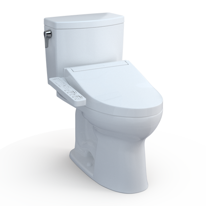 TOTO MW4543074CUFG#01 Washlet+ Drake Ii 1G Two-Piece Elongated 1.0 Gpf Toilet And Washlet+ C2 Bidet Seat - Cotton White