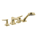 HANSGROHE 31441141 Metropol Classic 4-Hole Roman Tub Set Trim with Lever Handles and 1.8 GPM Handshower - Brushed Bronze