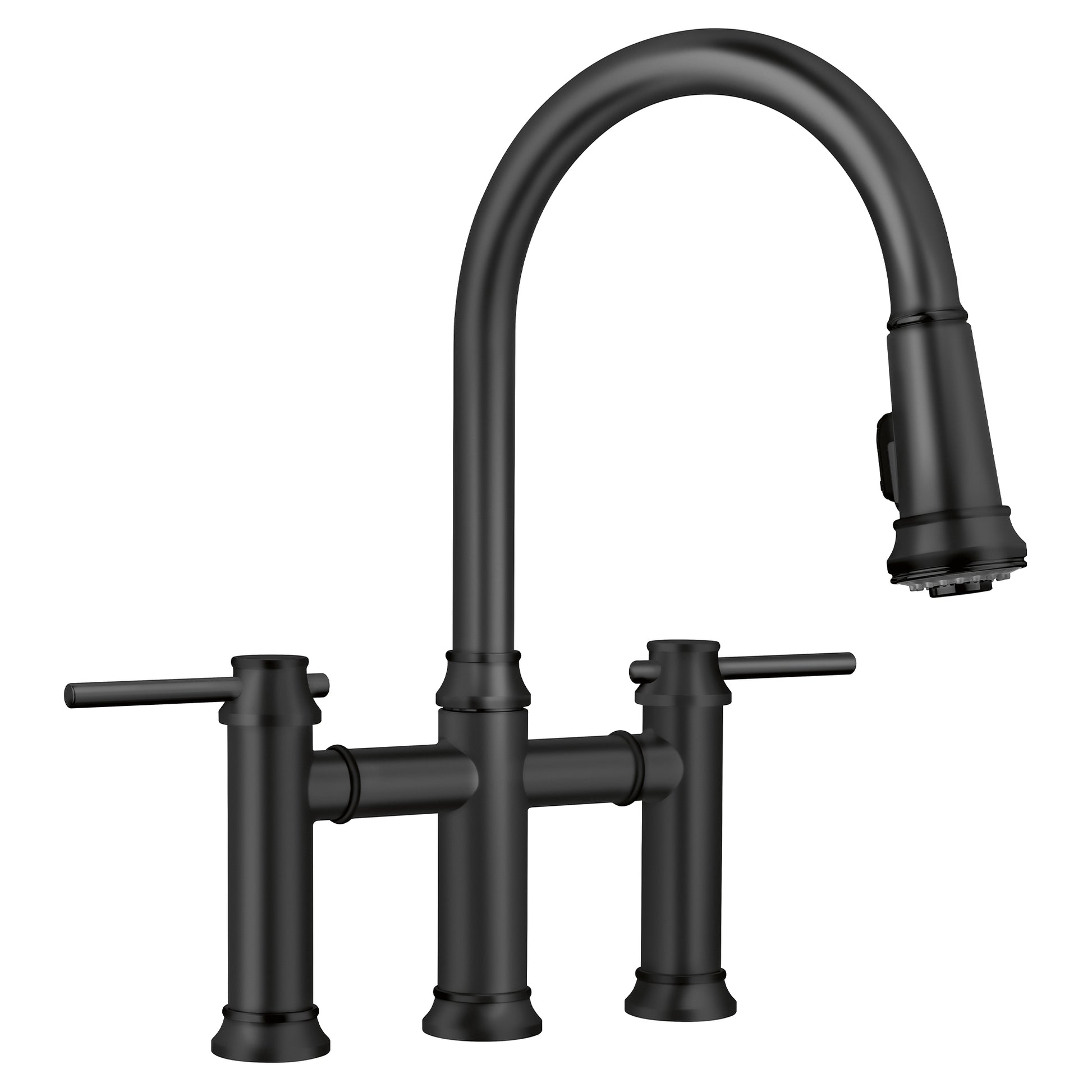 BLANCO 443024 Empressa Empressa Pull-Down Dual-Spray Bridge Faucet - Matte Black in Matte Black