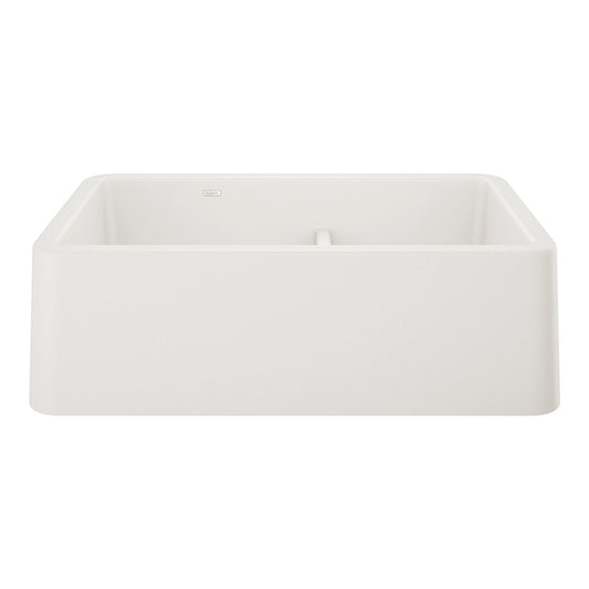 BLANCO 402324 Ikon Ikon SILGRANIT 33" Double Bowl Apron-Front Farmhouse Sink with Low Divide - White in White