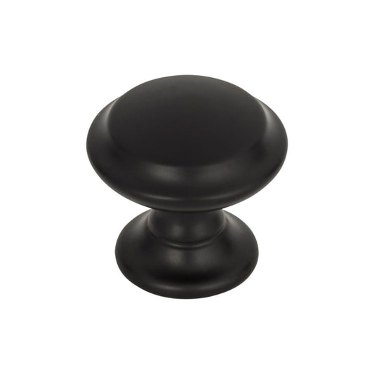 TOP KNOBS TK1050BLK Barrow 1-1/4" Diameter Mushroom Knob - Flat Black