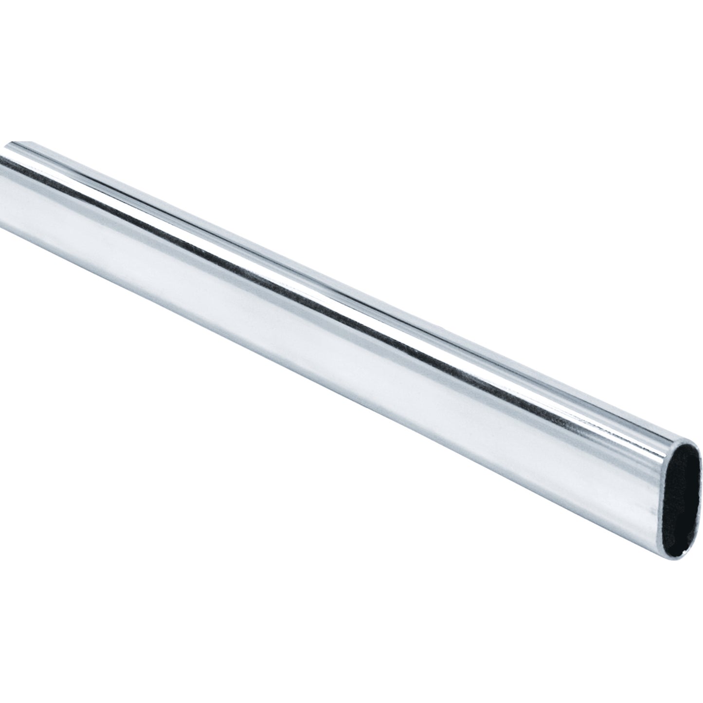 HARDWARE RESOURCES 153012CH-80 80 Chrome 19/32"x1-3/16"x12' Oval Steel Closet Rods - Chrome