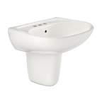 TOTO LHT241.4G#11 Supreme Oval Wall-Mount Bathroom Sink With Cefiontect And Shroud For 4 Inch Center Faucets - Colonial White