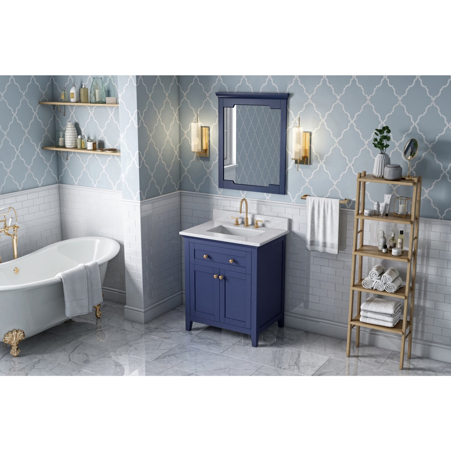 JEFFREY ALEXANDER VN2CHA-30-BL-NT 30" Hale Blue Chatham Vanity - Hale Blue