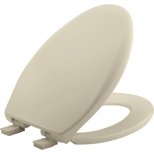 Bemis Affinity Elongated Plastic Toilet Seat in Bone with STA-TITE Seat Fastening System, Easy•Clean, Whisper•Close, Precision Seat Fit Adjustable Hinge and Super Grip Bumpers