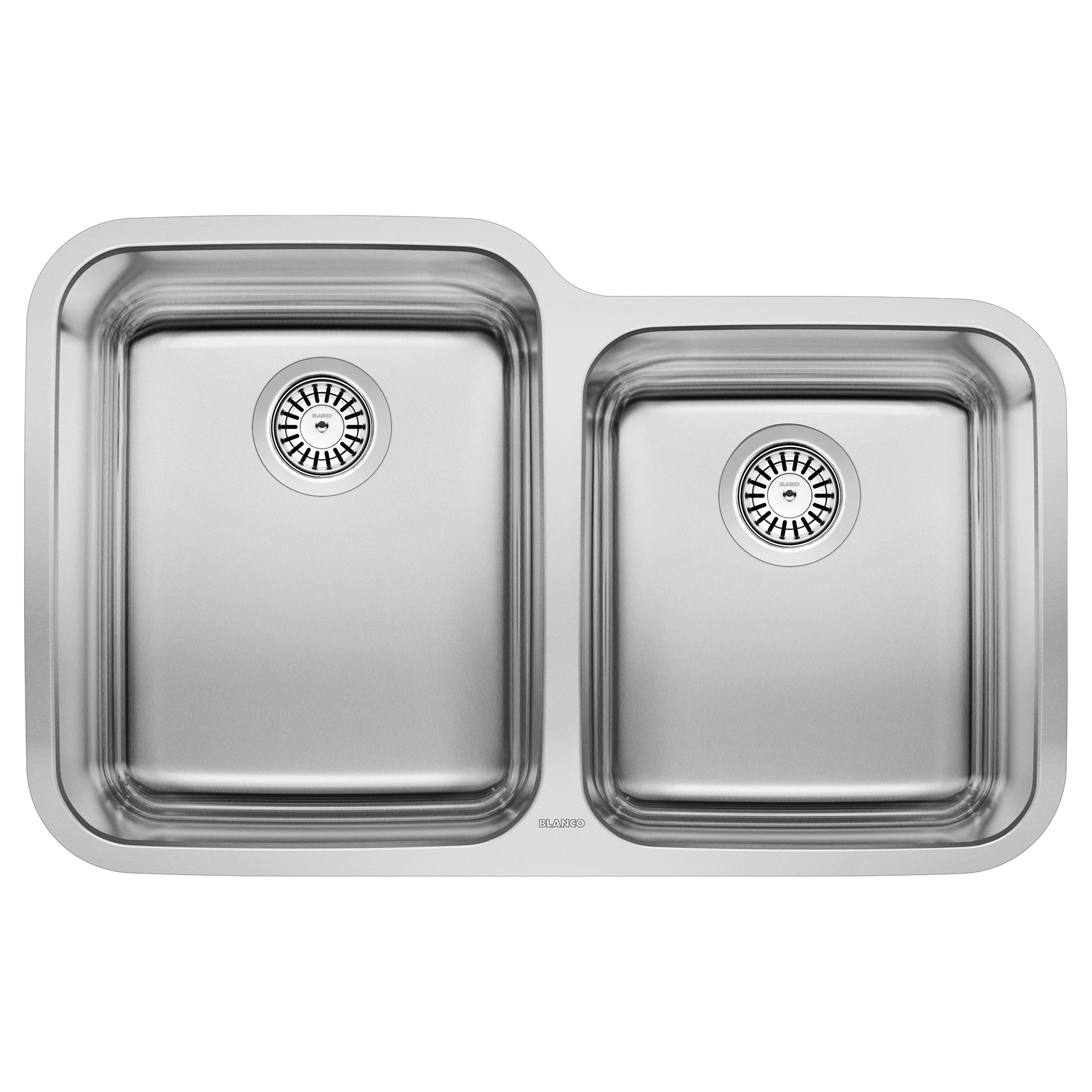 BLANCO 441023 Stellar Stellar 32" 60/40 Double Bowl Undermount Stainless Steel Kitchen Sink in Brushed Finish