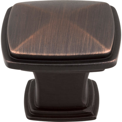 JEFFREY ALEXANDER 1091DBAC Milan 1 1-1/4" Length Square Knob - Brushed Oil Rubbed Bronze