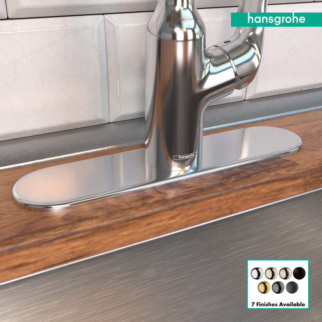 HANSGROHE 14019001  Base Plate for Single-Hole Kitchen Faucets, 10" - Chrome