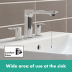 HANSGROHE 72532671 Rebris E Widespread Faucet 110 with Pop-Up Drain, 1.2 GPM - Matte Black