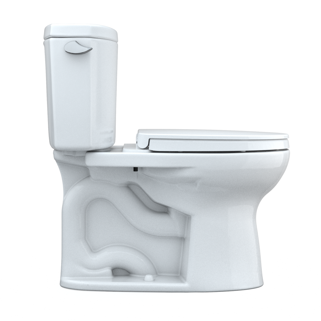 TOTO MS454124CEFG#01 Drake Ii Two-Piece Elongated 1.28 Gpf Universal Height Toilet With Cefiontect And Ss124 Softclose Seat - Cotton White