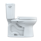 TOTO MS454124CEFG#01 Drake Ii Two-Piece Elongated 1.28 Gpf Universal Height Toilet With Cefiontect And Ss124 Softclose Seat - Cotton White