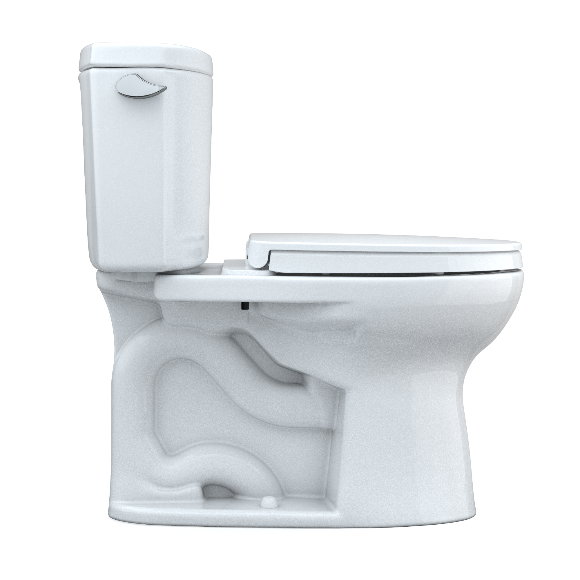 TOTO MS454124CEFG#01 Drake Ii Two-Piece Elongated 1.28 Gpf Universal Height Toilet With Cefiontect And Ss124 Softclose Seat - Cotton White