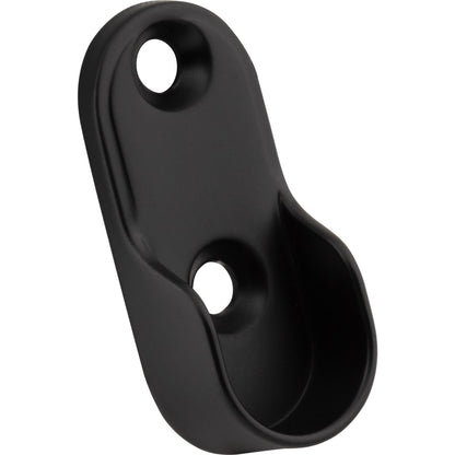 HARDWARE RESOURCES M7175-MB Matte Black Screw-In Mounting Bracket for Oval Closet Rods - Matte Black