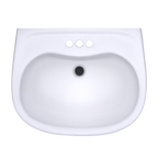 TOTO LHT242.4G#01 Prominence Oval Wall-Mount Bathroom Sink With Cefiontect And Shroud For 4 Inch Center Faucets - Cotton White