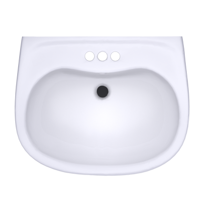 TOTO LHT242.4G#01 Prominence Oval Wall-Mount Bathroom Sink With Cefiontect And Shroud For 4 Inch Center Faucets - Cotton White