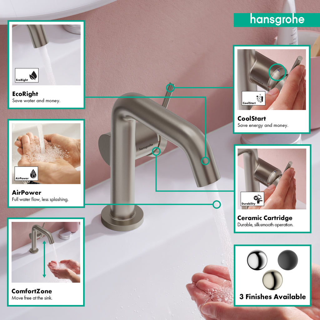 HANSGROHE 73321821 Tecturis S Single-Hole Fine 110, 1.2 GPM - Brushed Nickel