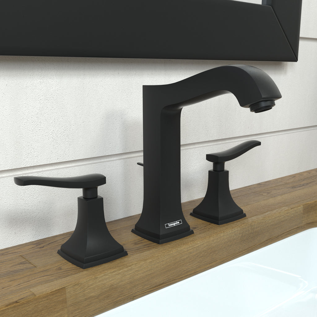 HANSGROHE 31331671 Metropol Classic Widespread Faucet 160 with Lever Handles and Pop-Up Drain, 1.2 GPM - Matte Black