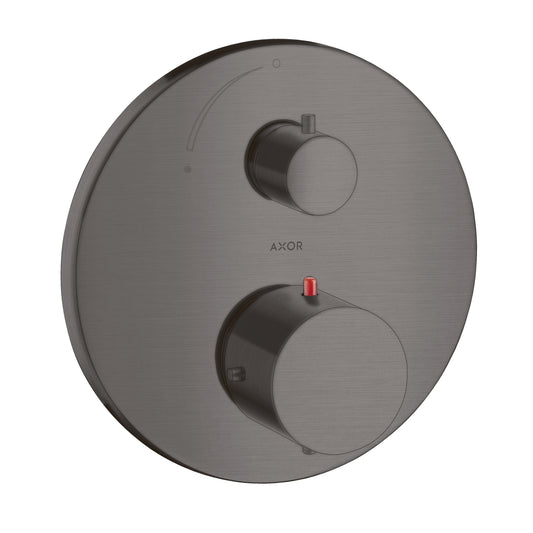 AXOR 10700341 Starck Thermostatic Trim with Volume Control - Brushed Black Chrome
