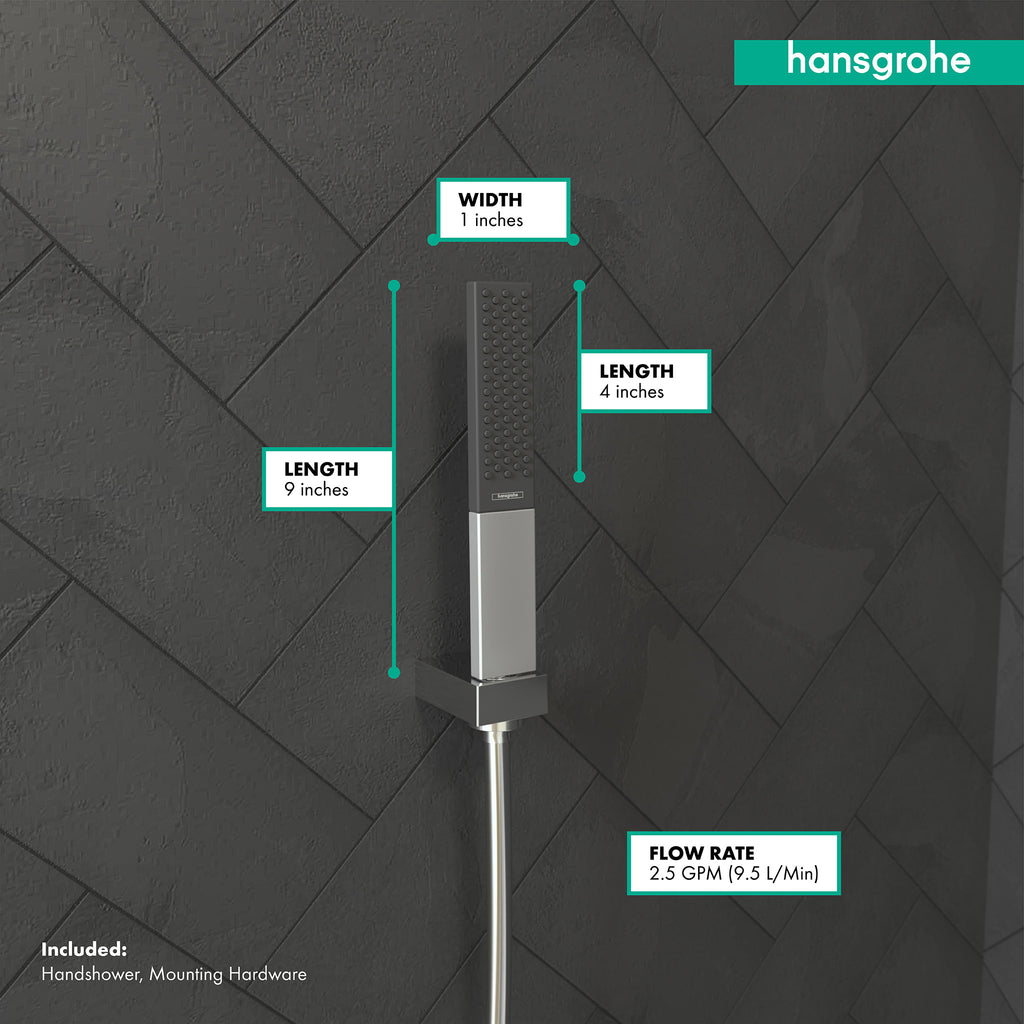 HANSGROHE 26866001 Rainfinity Baton Handshower 100 1-Jet, 2.5 GPM - Chrome