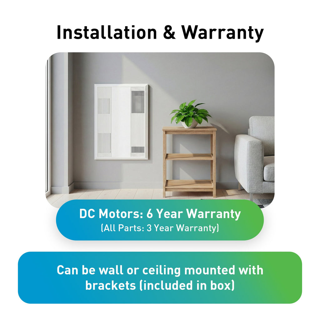 PANASONIC FV-06VE1  Panasonic WhisperComfort 60 20-50 CFM Ceiling-Wall Energy Recovery Ventilator Exhaust Fan