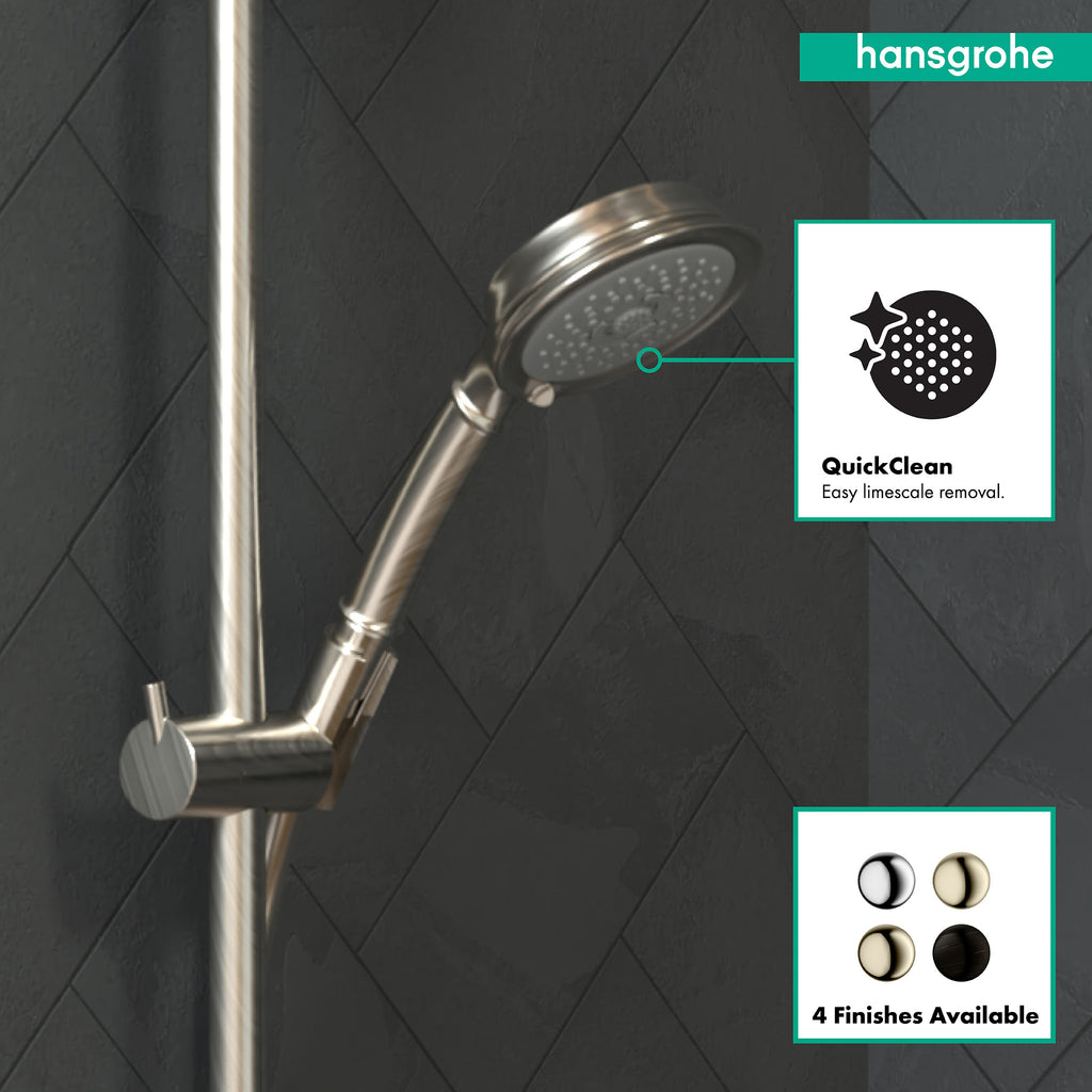HANSGROHE 04072820 Croma 100 Classic Handshower 3-Jet, 2.5 GPM - Brushed Nickel
