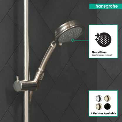 HANSGROHE 04072820 Croma 100 Classic Handshower 3-Jet, 2.5 GPM - Brushed Nickel