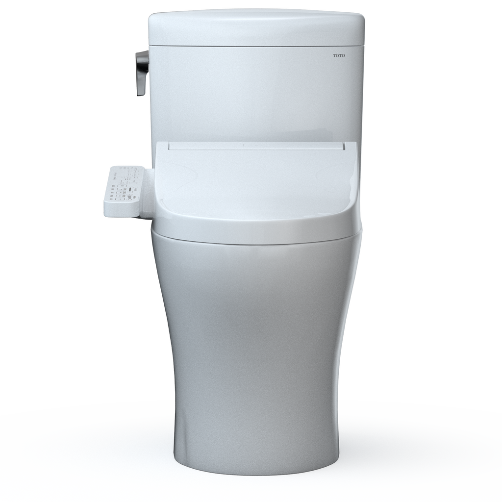 TOTO MW4363074CEMFGN#01 Washlet+ Aquia Iv Cube Two-Piece Elongated Dual Flush 1.28 And 0.9 Gpf Toilet With C2 Bidet Seat - Cotton White