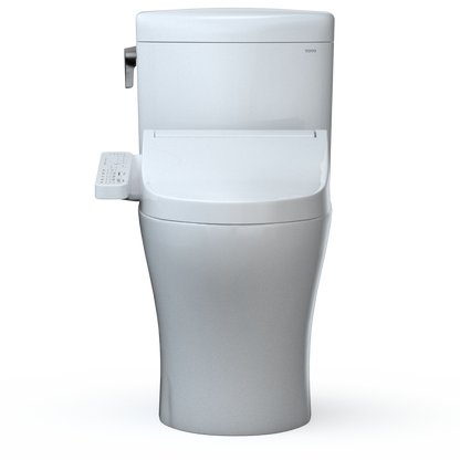 TOTO MW4363074CEMFGN#01 Washlet+ Aquia Iv Cube Two-Piece Elongated Dual Flush 1.28 And 0.9 Gpf Toilet With C2 Bidet Seat - Cotton White