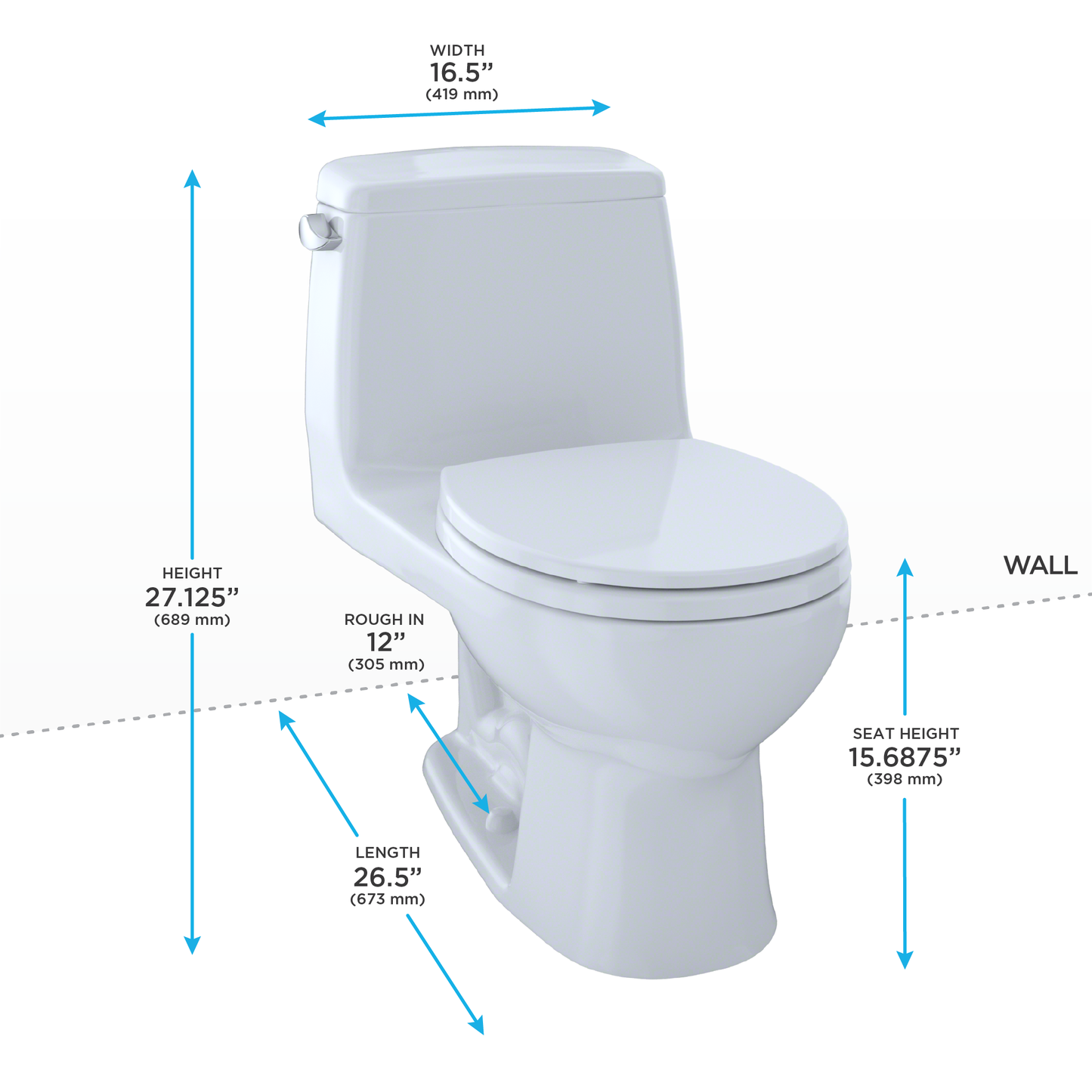 TOTO MS853113#01 Ultimate One-Piece Round Bowl 1.6 GPF Toilet , Cotton White